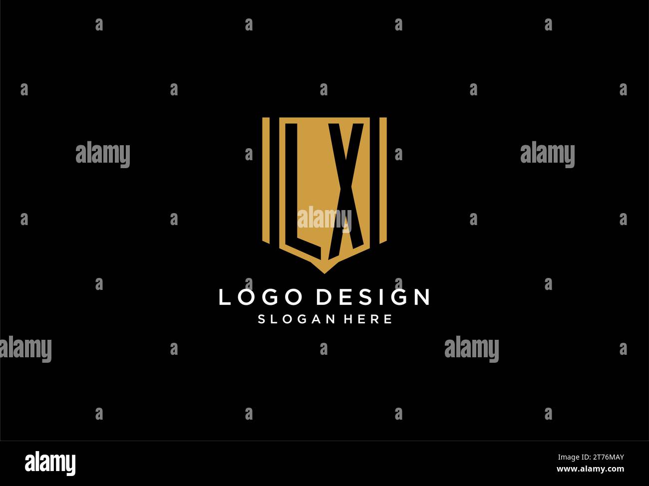 LX monogram logo with geometric shield icon design inspiration Stock ...