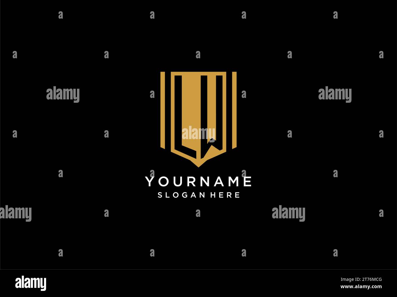 LW monogram logo with geometric shield icon design inspiration Stock ...
