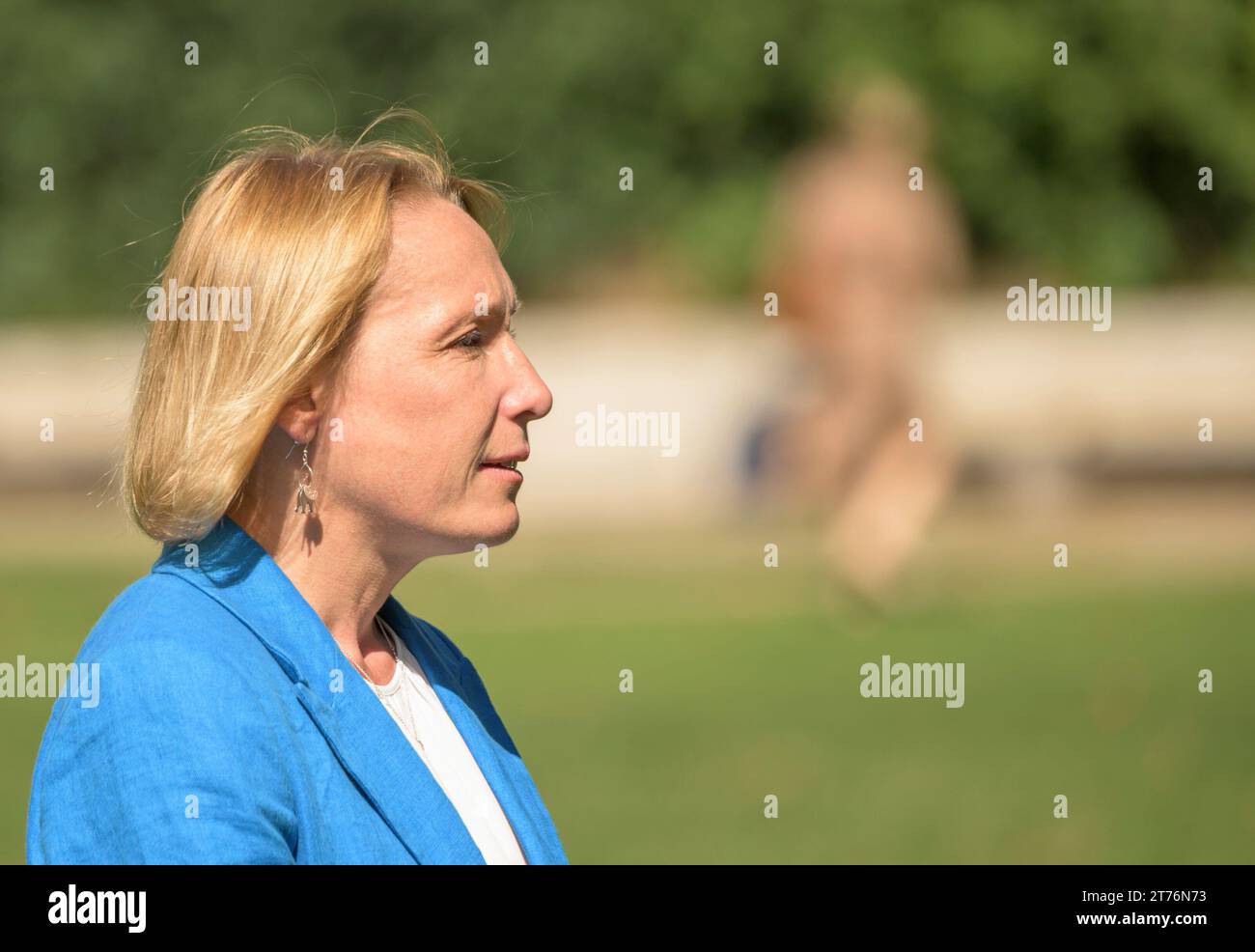 Helen MP (LibDem North Shropshire) in Victoria Tower Gardens