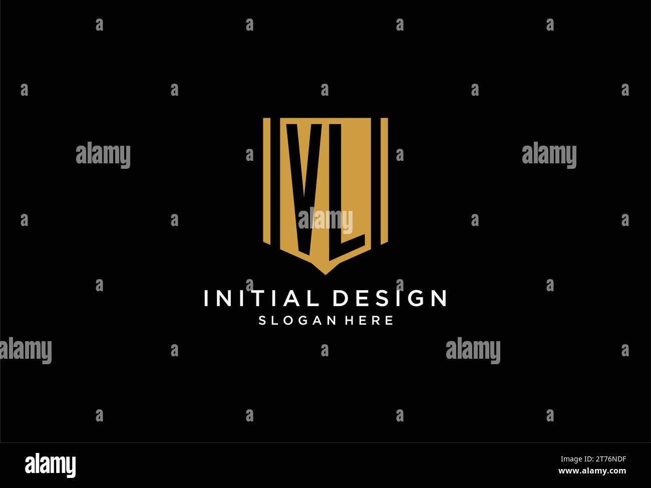 VL monogram logo with geometric shield icon design inspiration Stock ...