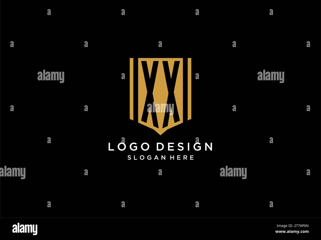 XX monogram logo with geometric shield icon design inspiration Stock ...