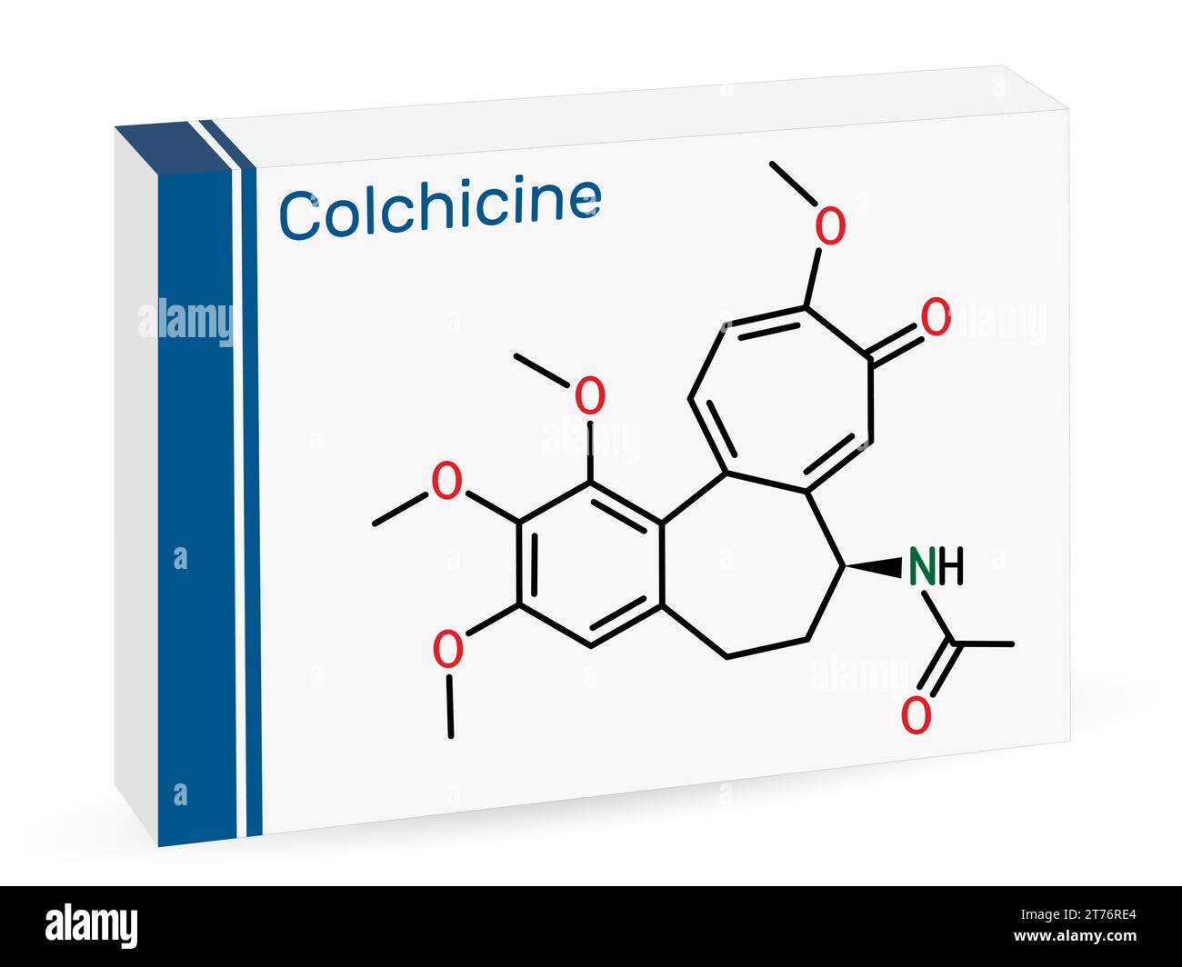 Colchicine molecule. It is alkaloid with anti-gout and anti ...