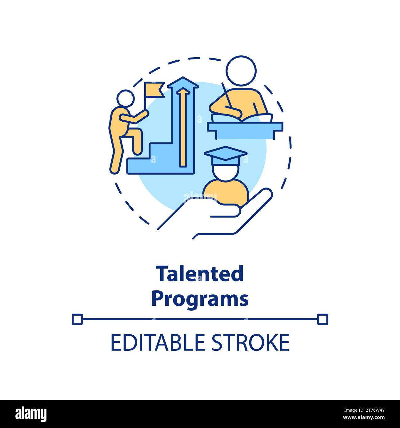 Thin line colorful icon talented programs concept Stock Vector