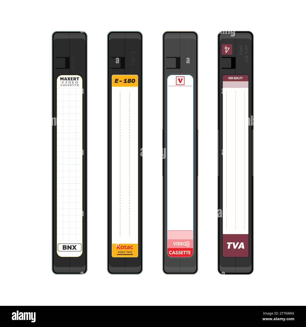 Old Video Cassettes Set Stock Vector Image Art Alamy