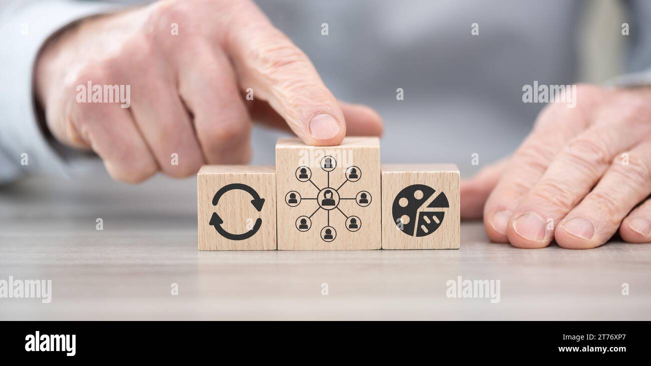 Wooden blocks with symbol of followers concept Stock Photo - Alamy