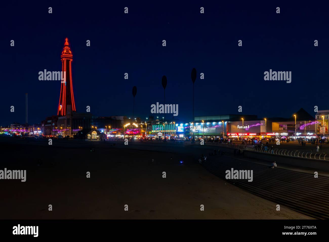 Blackpool tower and night lights Stock Photo Alamy