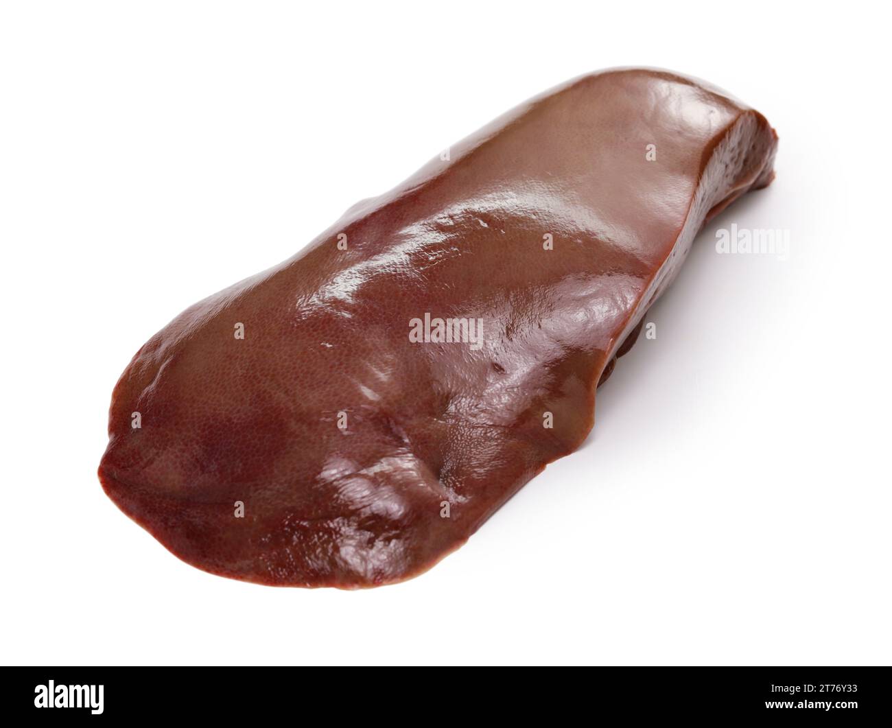 raw pork liver isolated on white background Stock Photo
