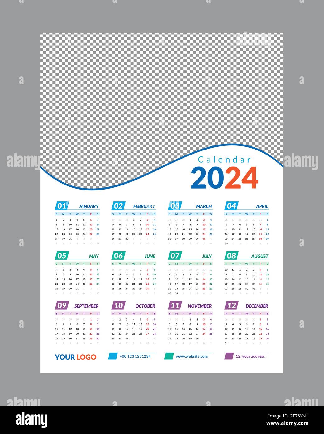 Corporate Calendar Design Template  Vector File Stock Vector