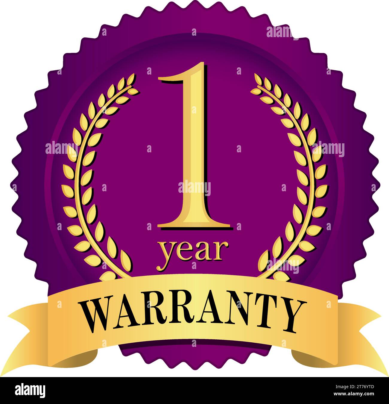 Warranty badge (label) illustration ( 1 year Stock Vector Image & Art