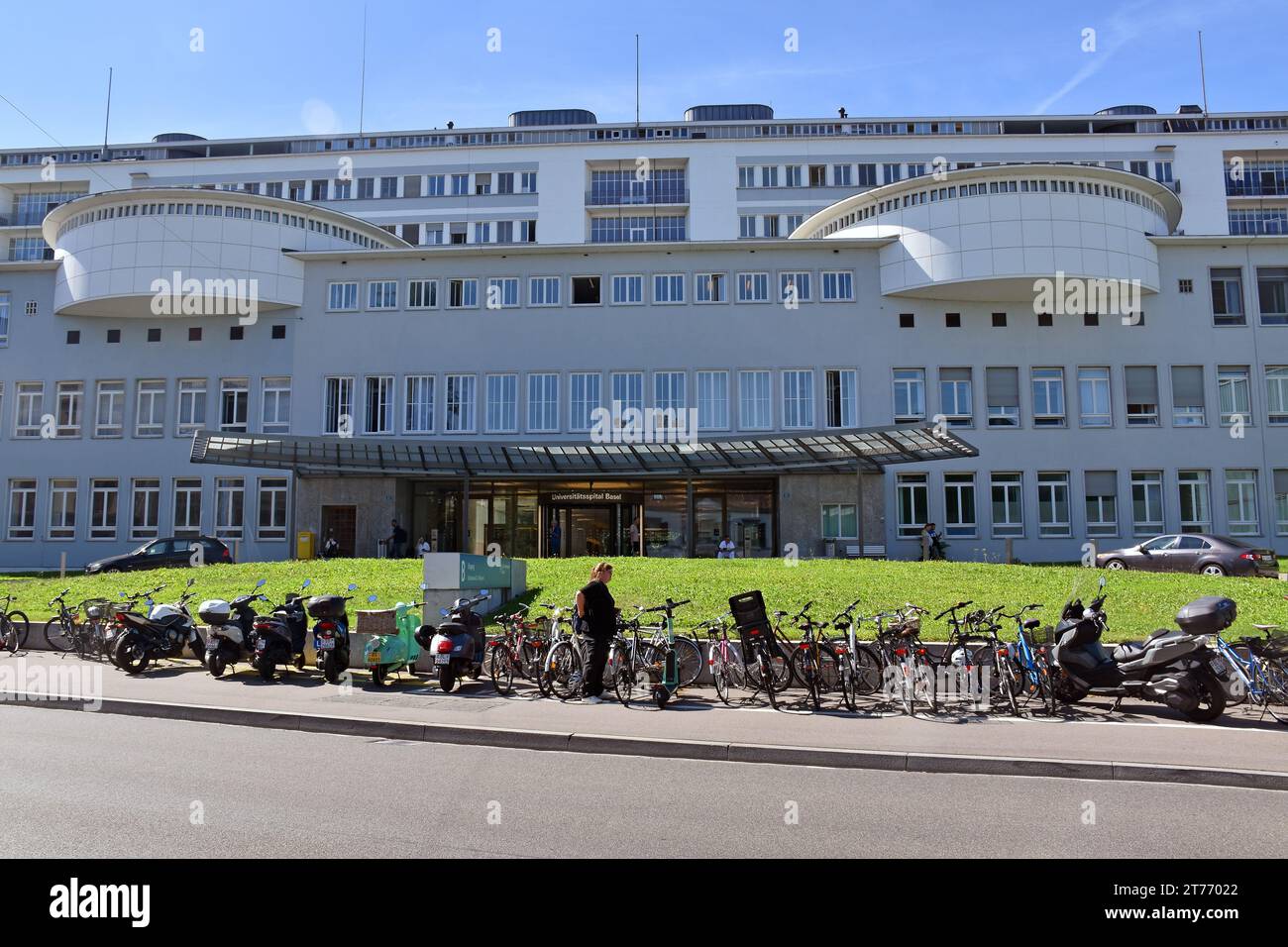 Basel University Hospital, Built 1937-45, architect Hermann Baur, considered a classic, the first modernist hospital building in Switzerland Stock Photo