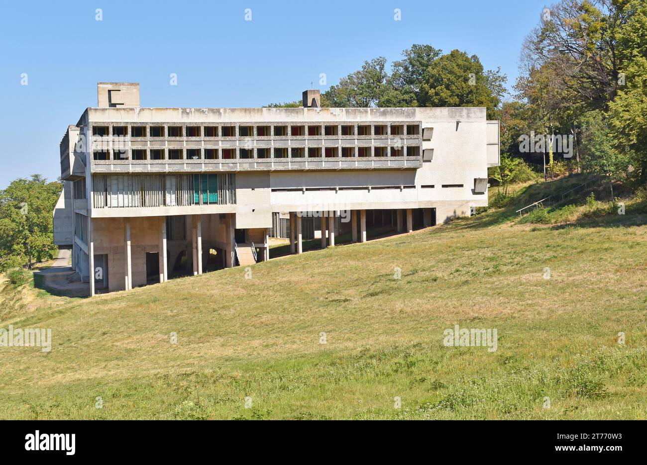 Sainte Marie de La Tourette, a Dominican Order priory on a hillside near Lyon France, architect Le Corbusier, his last building. Built 1953-61 Stock Photo