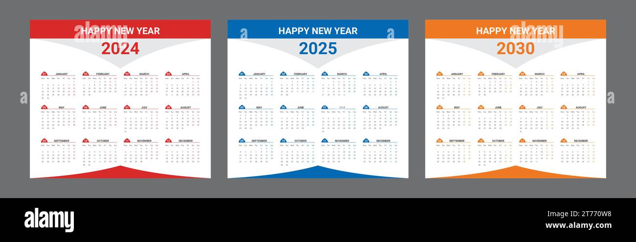 Corporate Calendar Design Template  Vector File Stock Vector