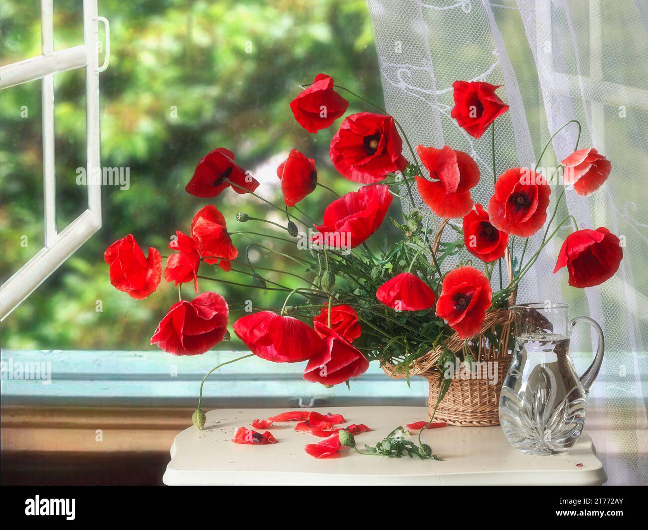 Still life with bouquet of flowers Stock Photo - Alamy