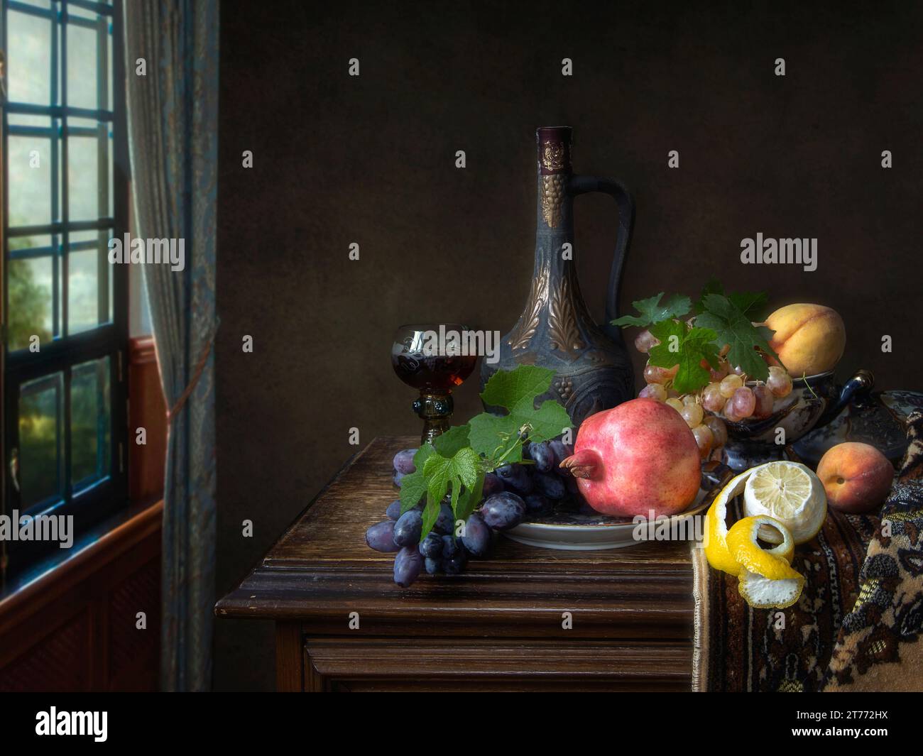 Still life with fruits and vegetables Stock Photo - Alamy