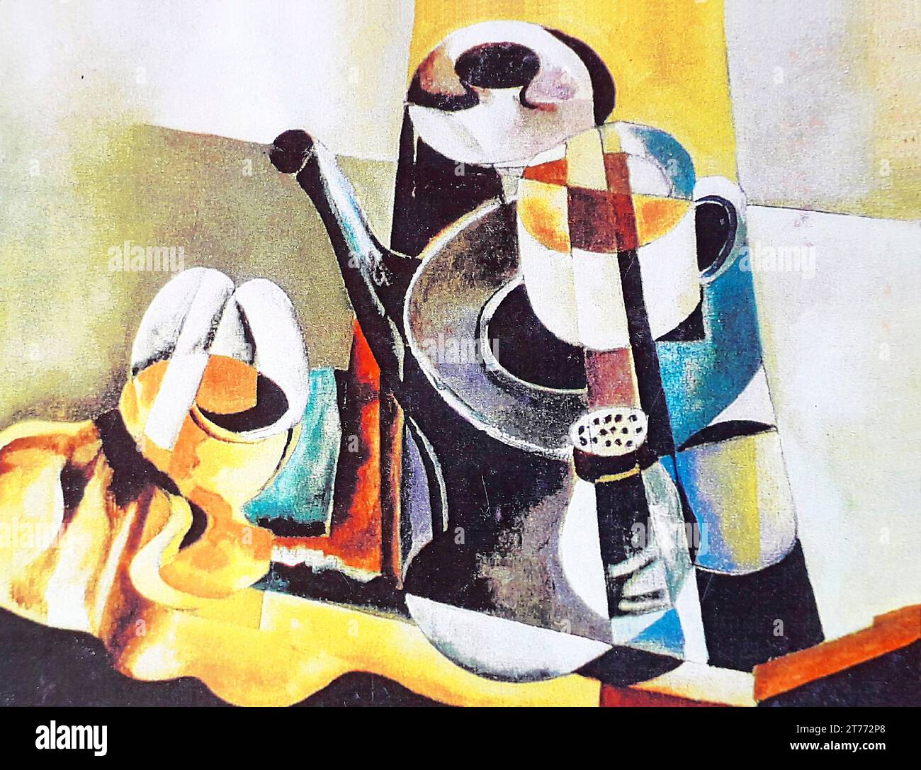 Oil Painting of Volker von Mallinckrodt (from1984), Mallinckrodt studied under Professor Xaver Fuhr, Cubistic, Kubismus Malerei, PR available Stock Photo