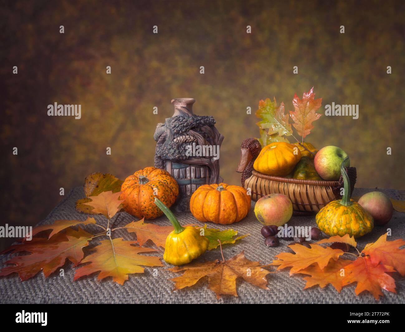 Autumn still life with pumpkins Stock Photo - Alamy