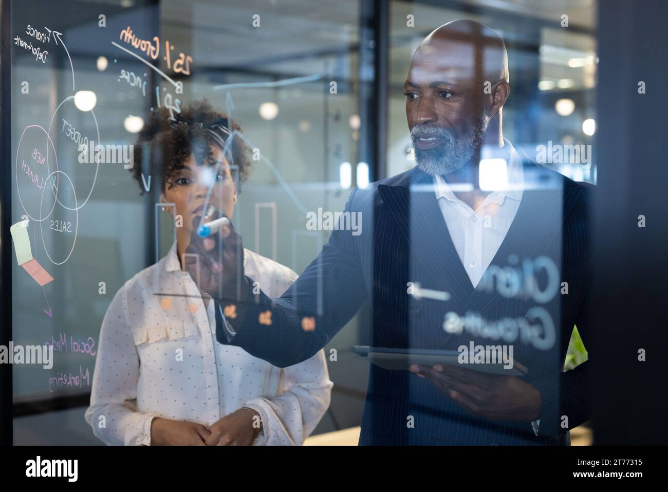 Male manager brainstorming team hi-res stock photography and images - Alamy