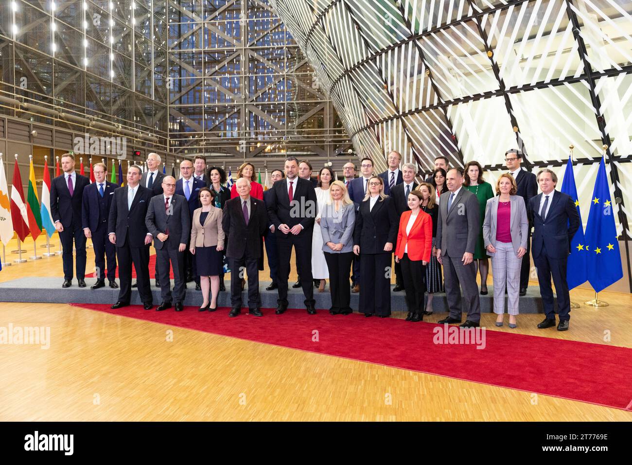 Brussels, Belgium. 13th Nov, 2023. Nicolas Landemard/Le Pictorium - European Council for Foreign Affairs in Brussels. - 13/11/2023 - Belgium/Brussels/Brussels - European foreign ministers pose with their Balkan counterparts. Credit: LE PICTORIUM/Alamy Live News Stock Photo