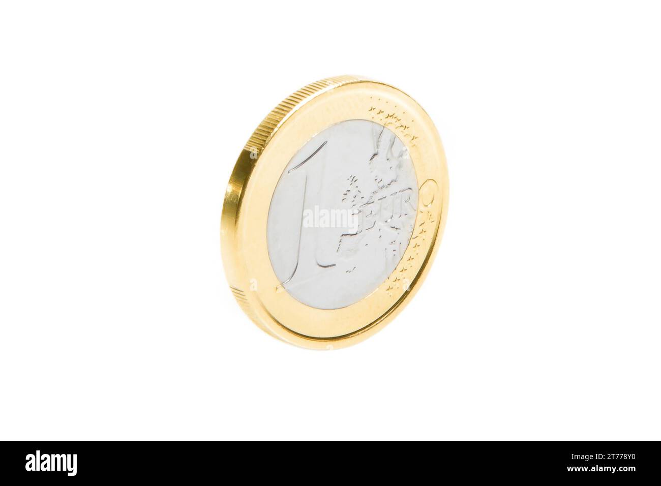 one euro coin on white background Stock Photo - Alamy