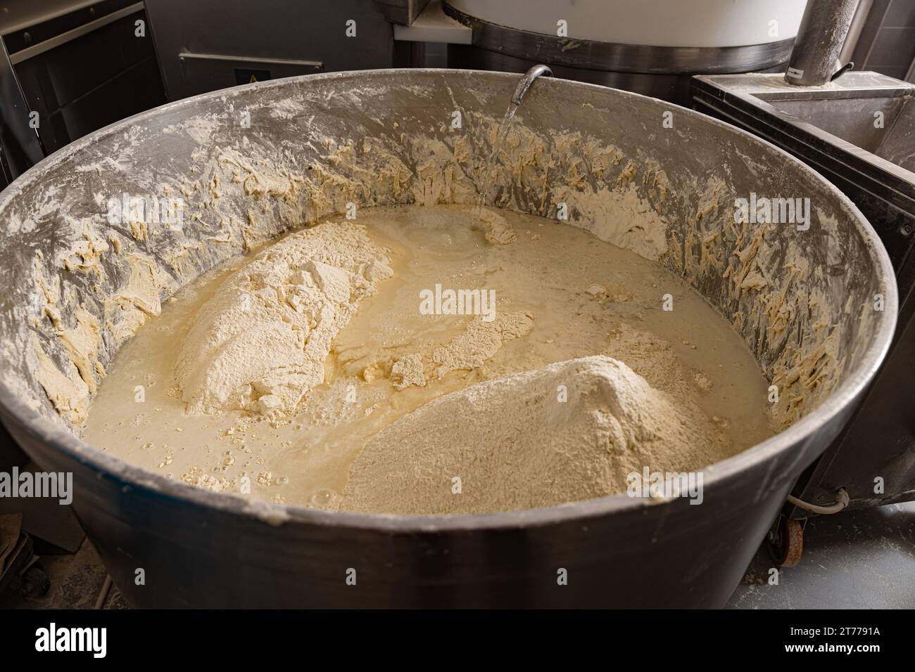 Industrial production of bakery products. Bread bakery production factory Stock Photo