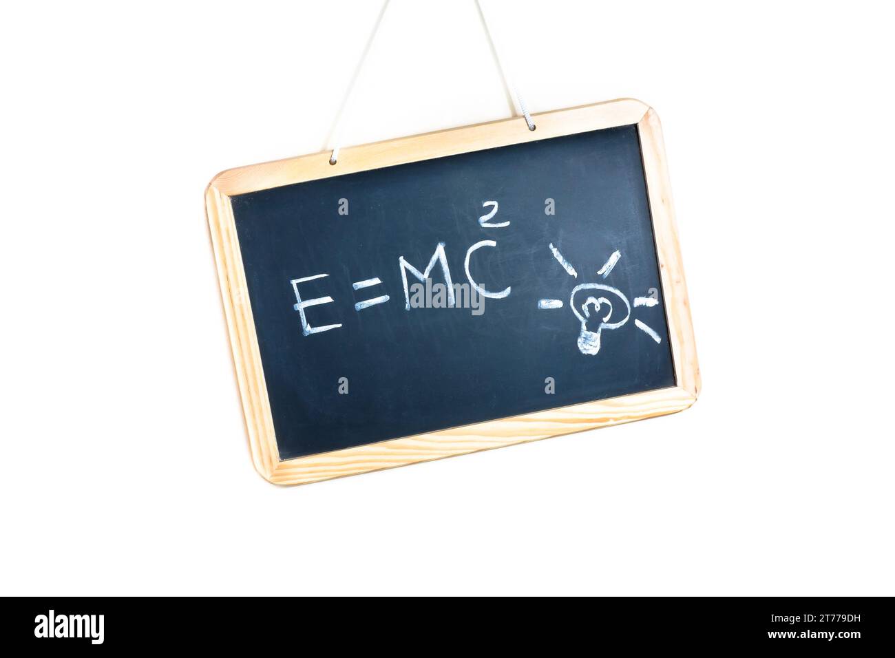 idea concept with bulb light and energy formula on school blackboard on ...