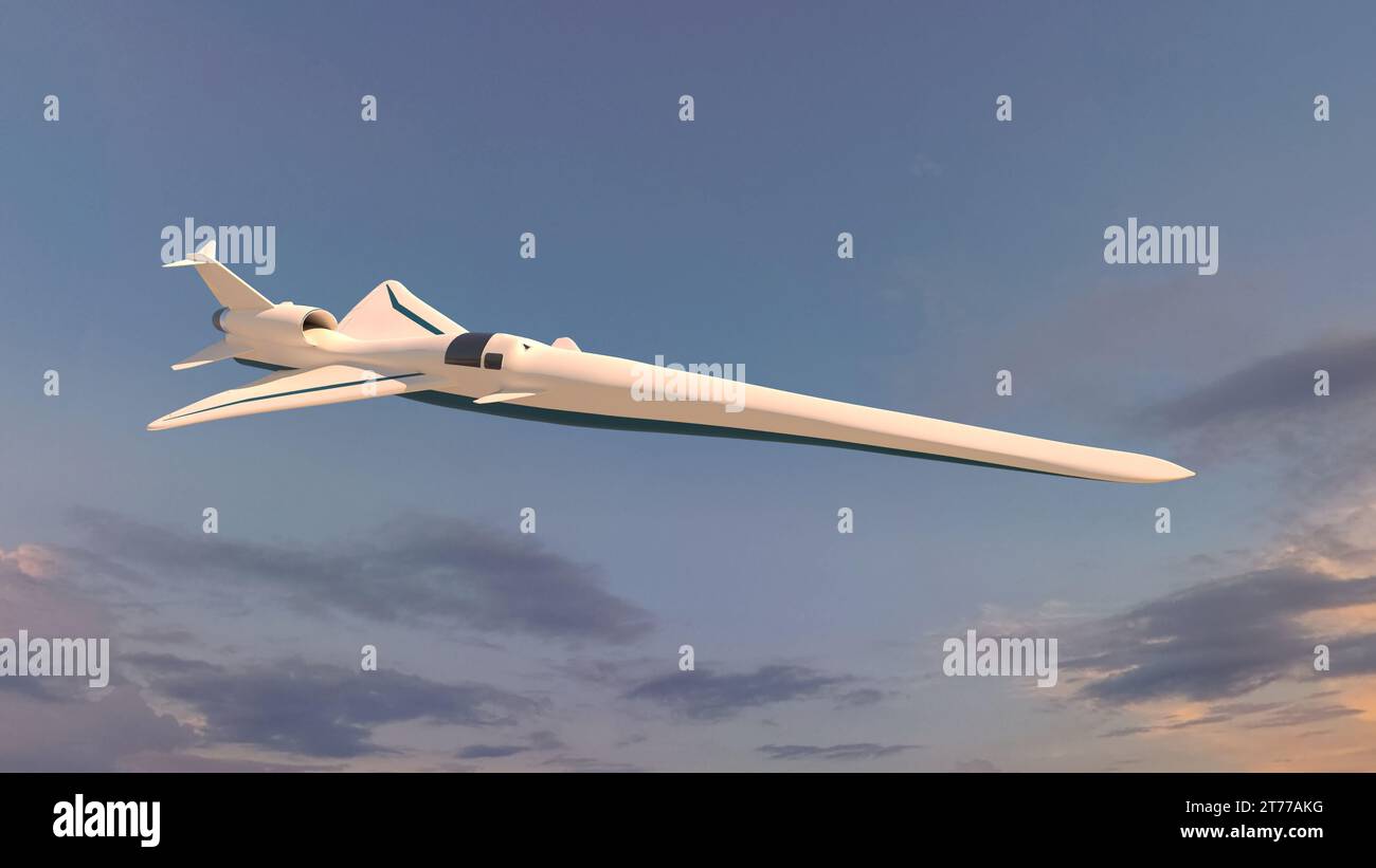 Modern supersonic aircraft Stock Photo