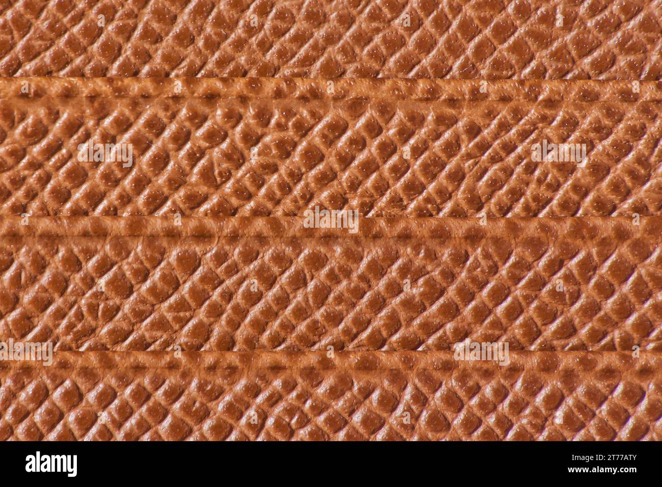 light brown leather texture with horizontal lines for background Stock Photo