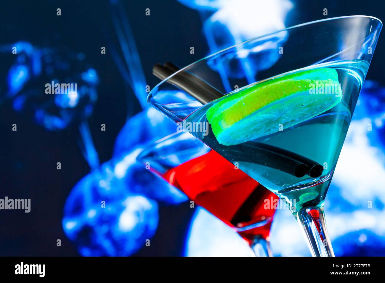 cocktail with sparkling disco ball background with space for text