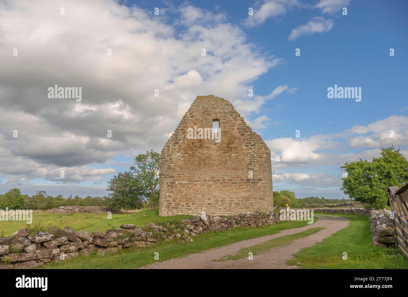 Ruins of St. Knut chapel at Graborg, Sweden, Oeland Stock Photo
