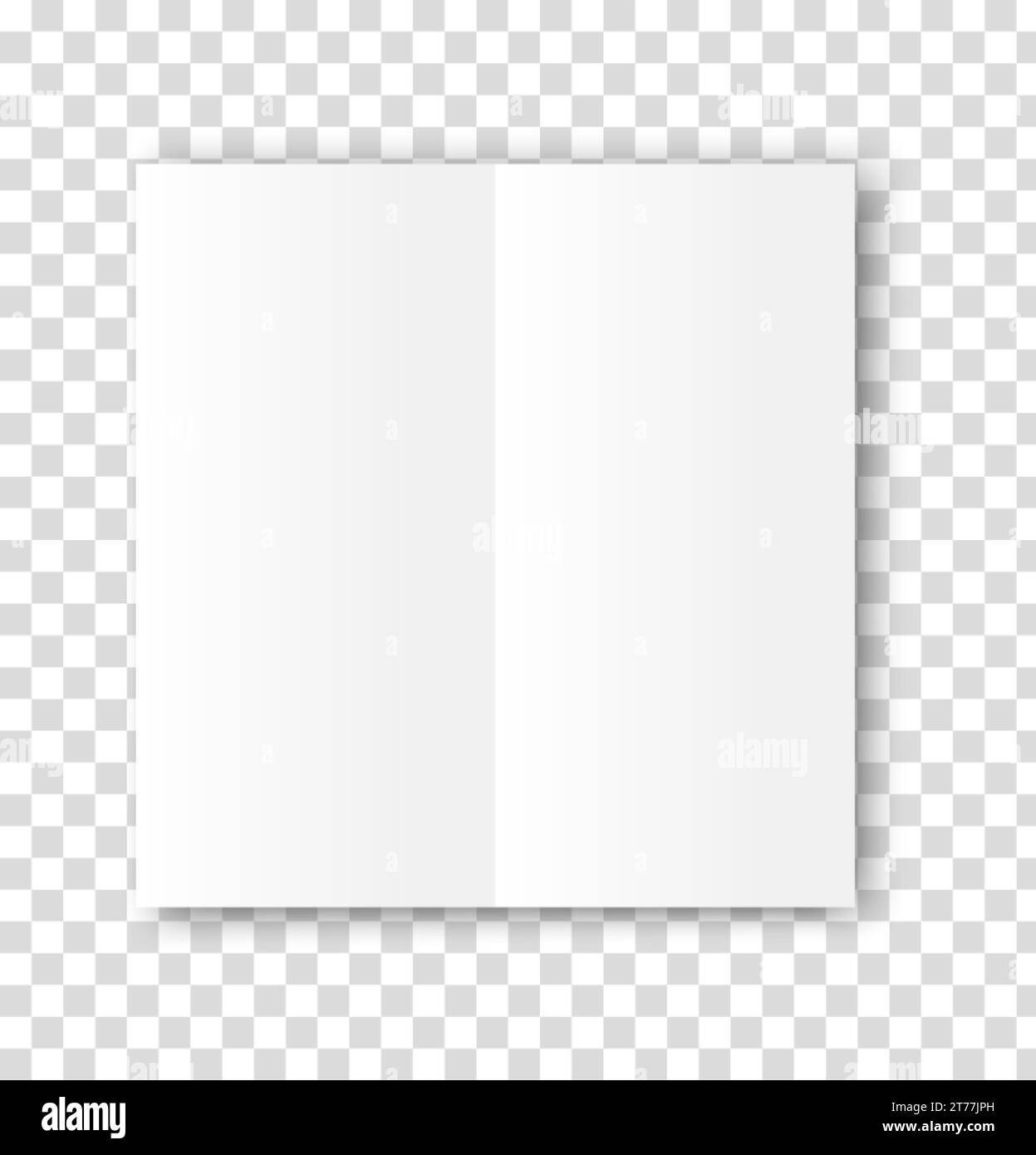 Blank folded paper sheets. Open book brochure flyer booklet template