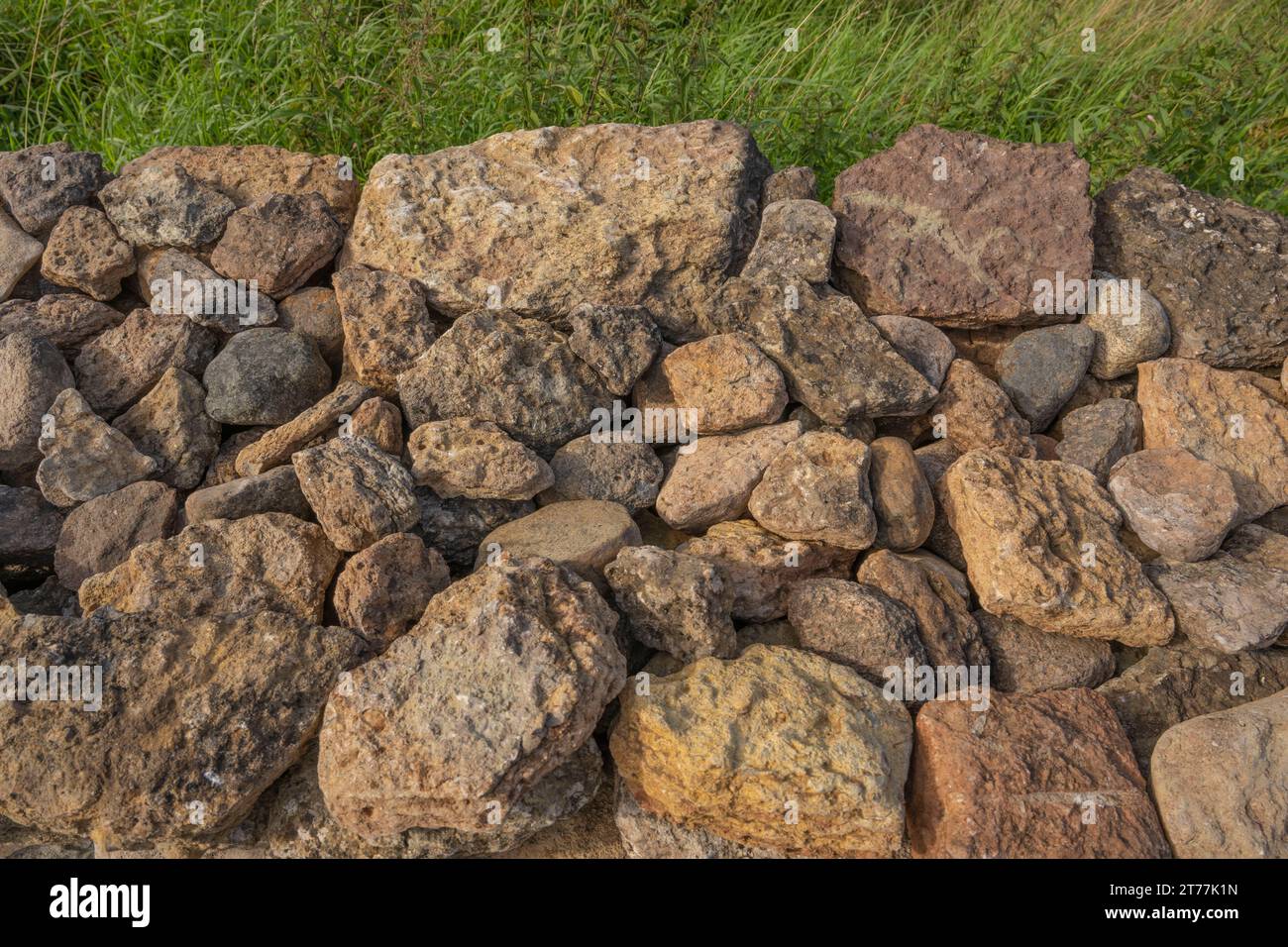 stone wall at Graborg, Sweden, Oeland Stock Photo