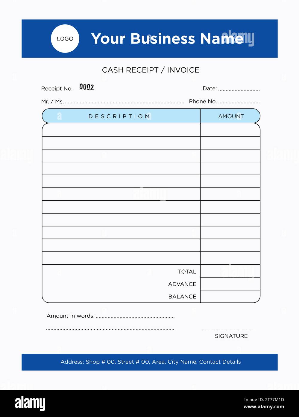 Cash receipt template hi-res stock photography and images - Alamy