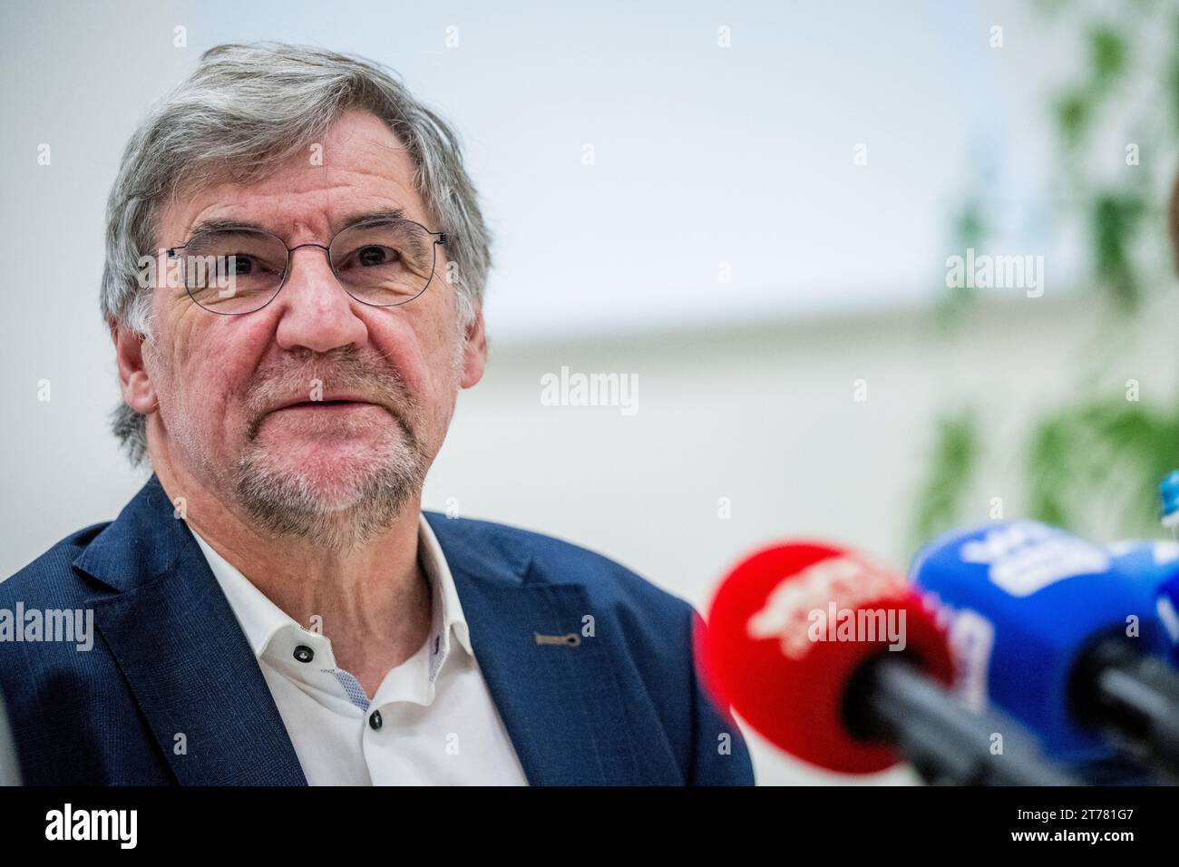 N-VA's Wilfried Vandaele pictured during a press conference regarding the agreement on the nitrogen decree by the Flemish government in Brussels, Tuesday 14 November 2023. BELGA PHOTO JASPER JACOBS Stock Photo