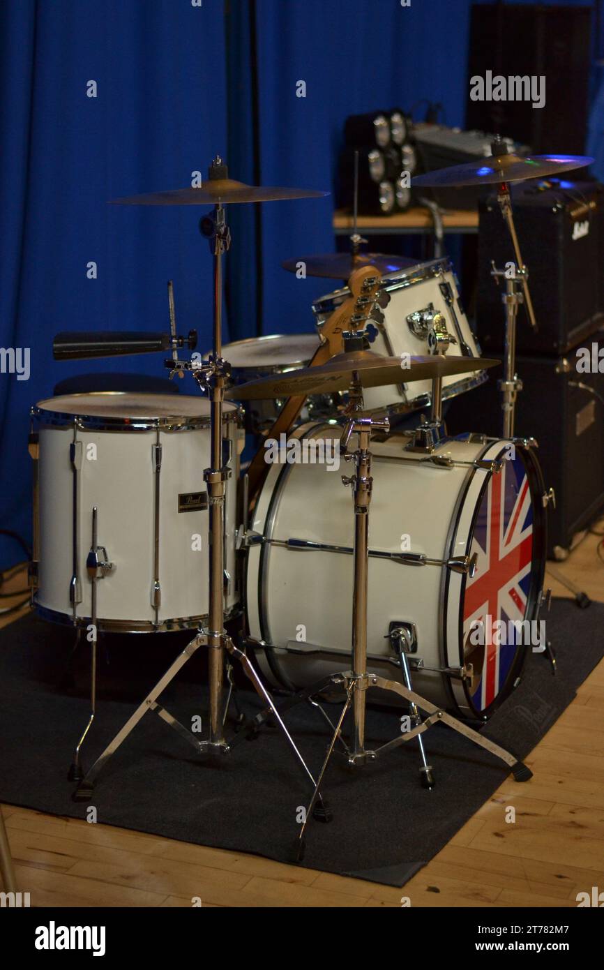 Drums on Stage Stock Photo - Alamy