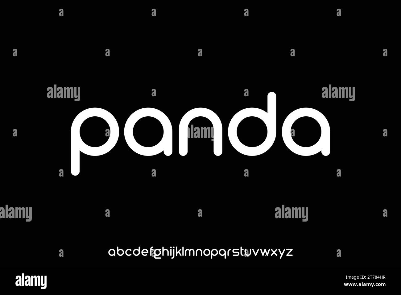 Playful rounded panda alphabet display font vector. Modern cute typography style Stock Vector