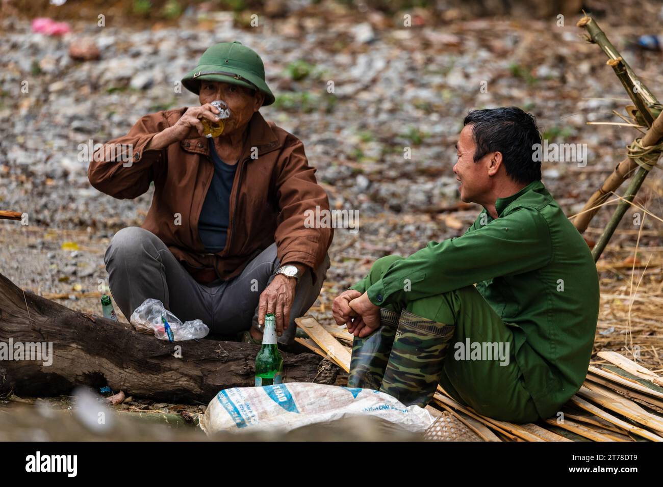 Vietnamese Man is relaxing after work Stock Photo