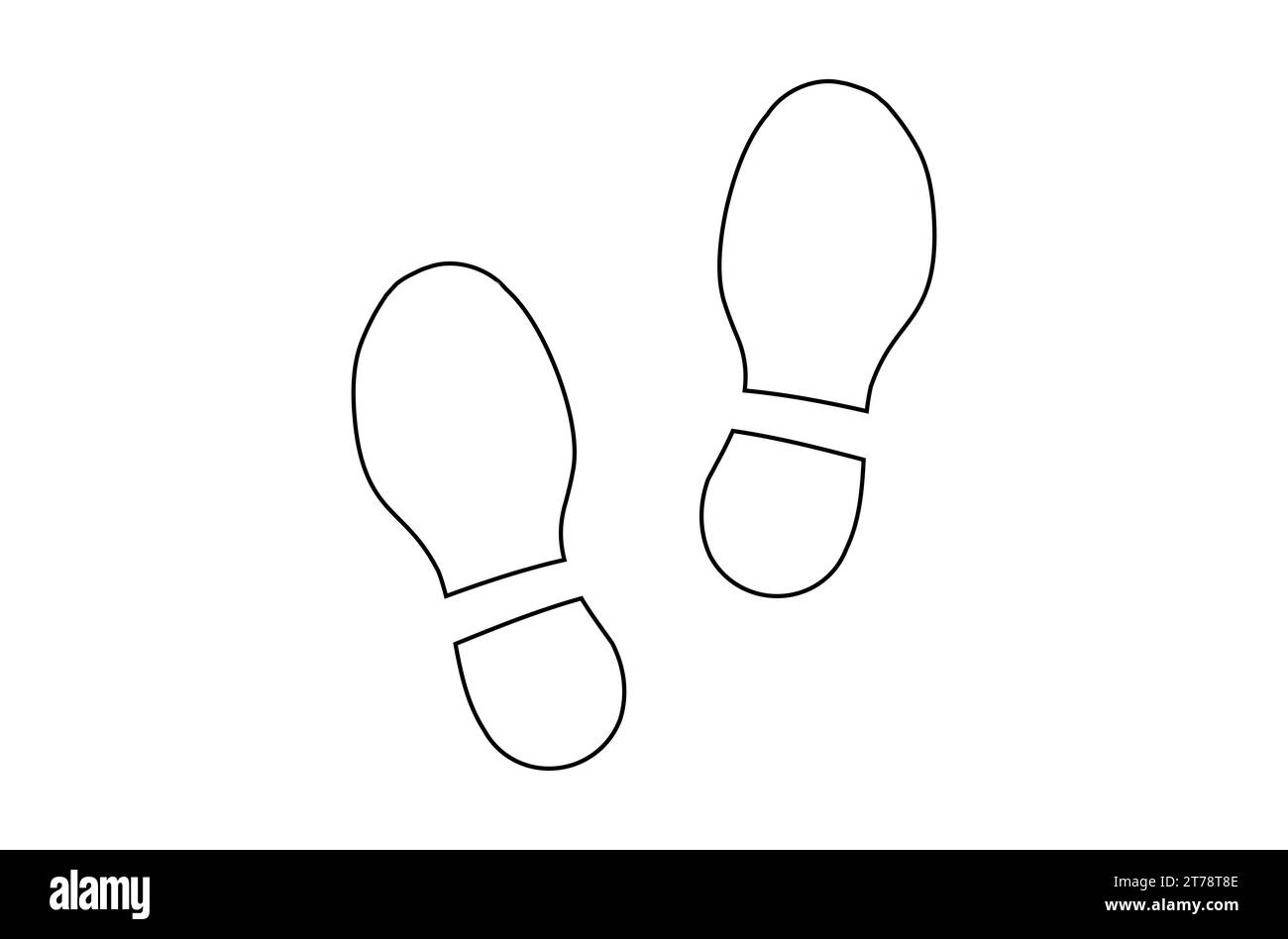 Human shoe footprints. Pair of prints of boots. Left and right leg