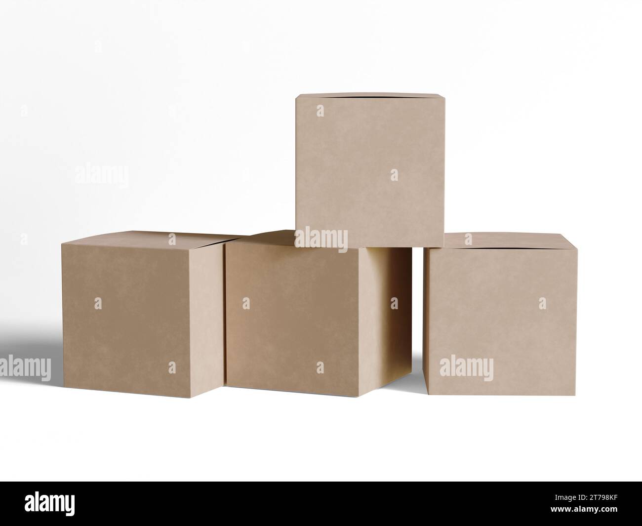 Square box packaging white background cardboard paper with realistic ...