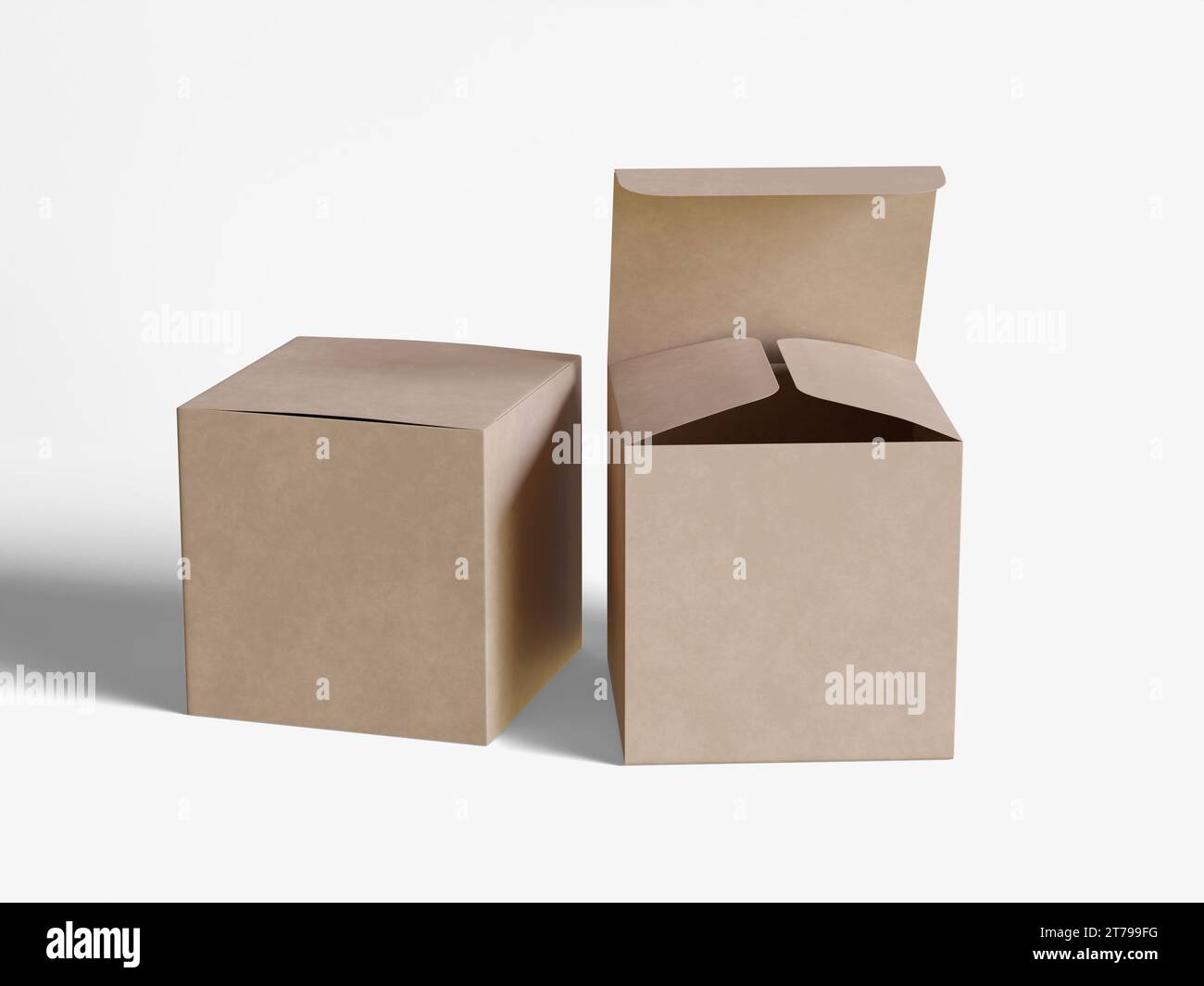 Square box packaging white background cardboard paper with realistic ...