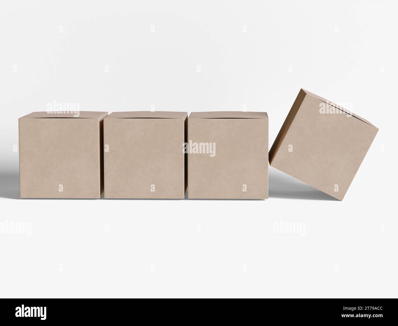Square box packaging white background cardboard paper with realistic ...