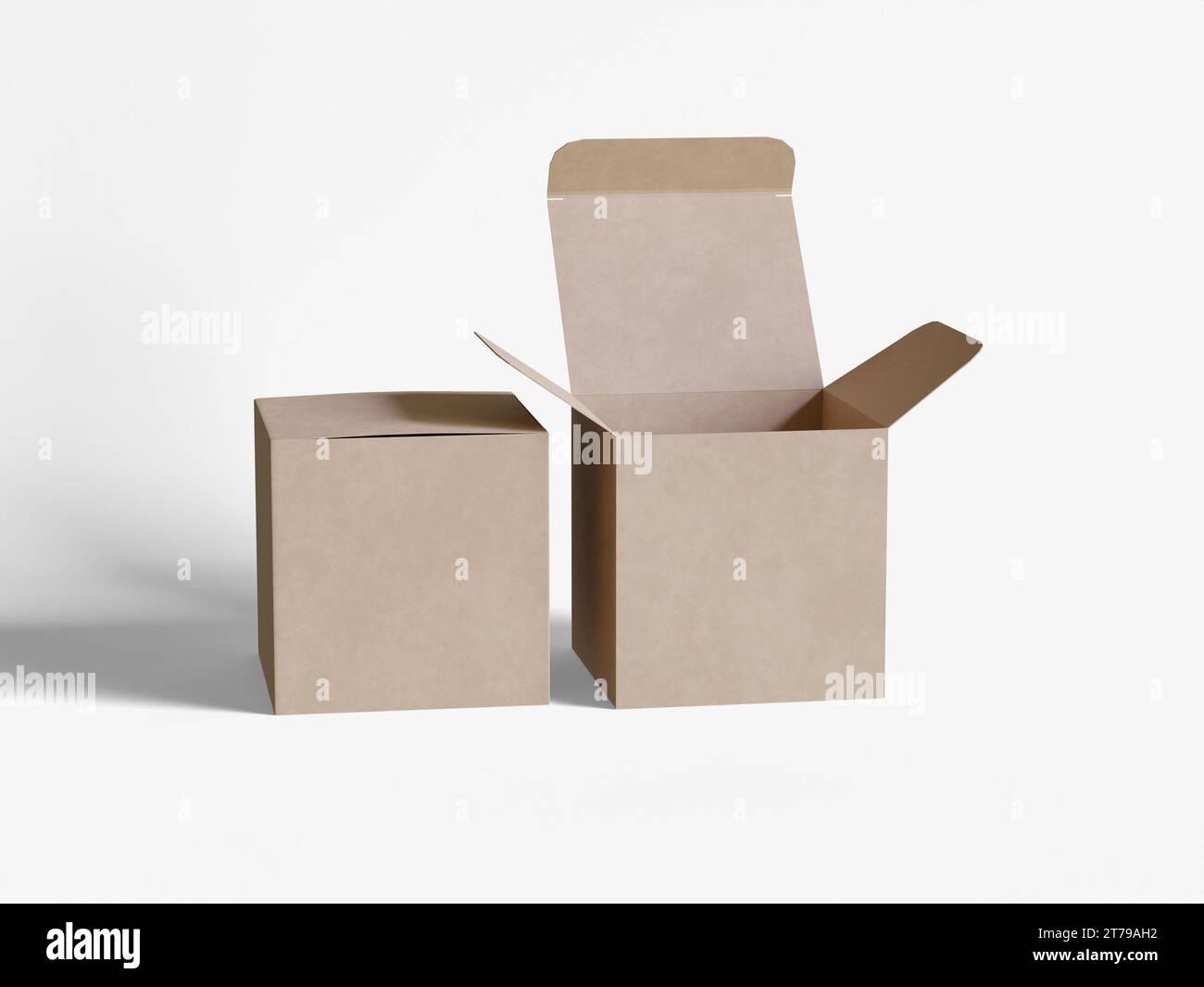 Square box packaging white background cardboard paper with realistic ...