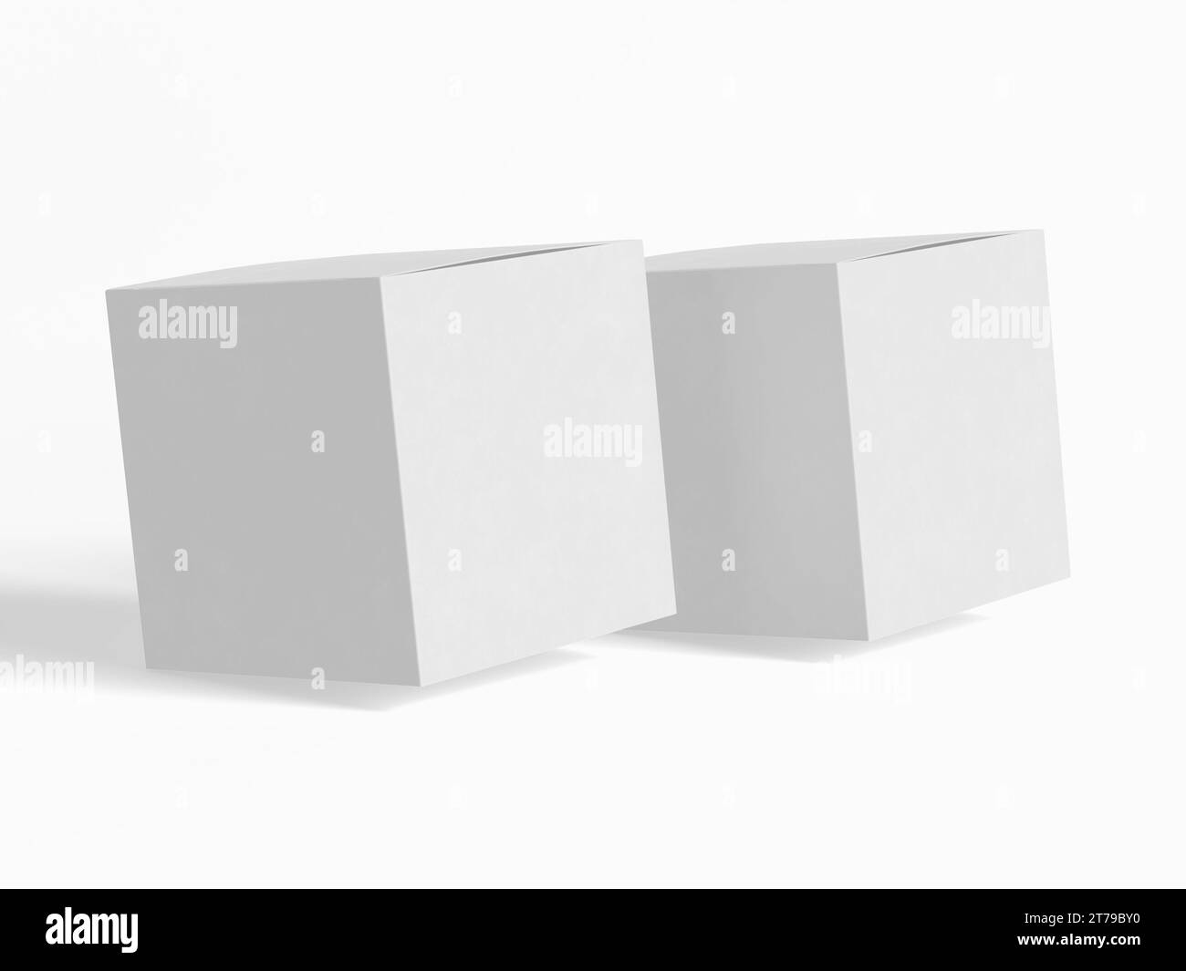 Square box packaging white background cardboard paper with realistic ...