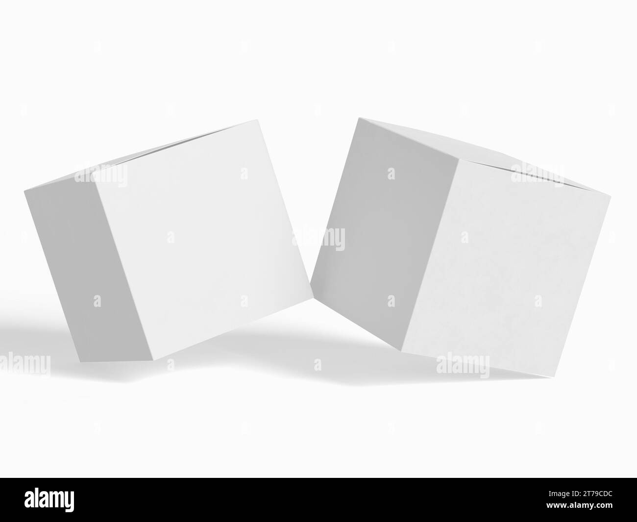 Square box packaging white background cardboard paper with realistic texture Stock Photo