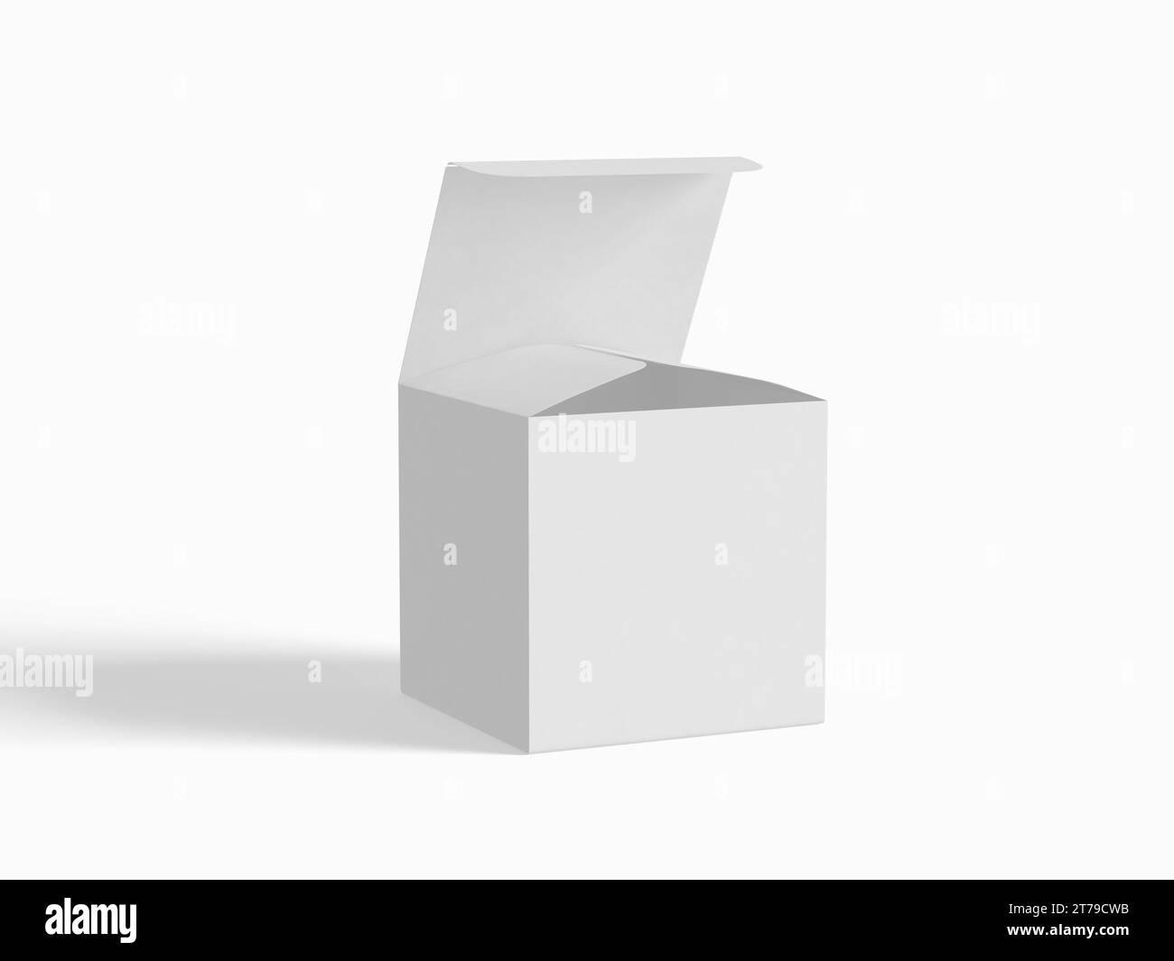 Square box packaging white background cardboard paper with realistic ...