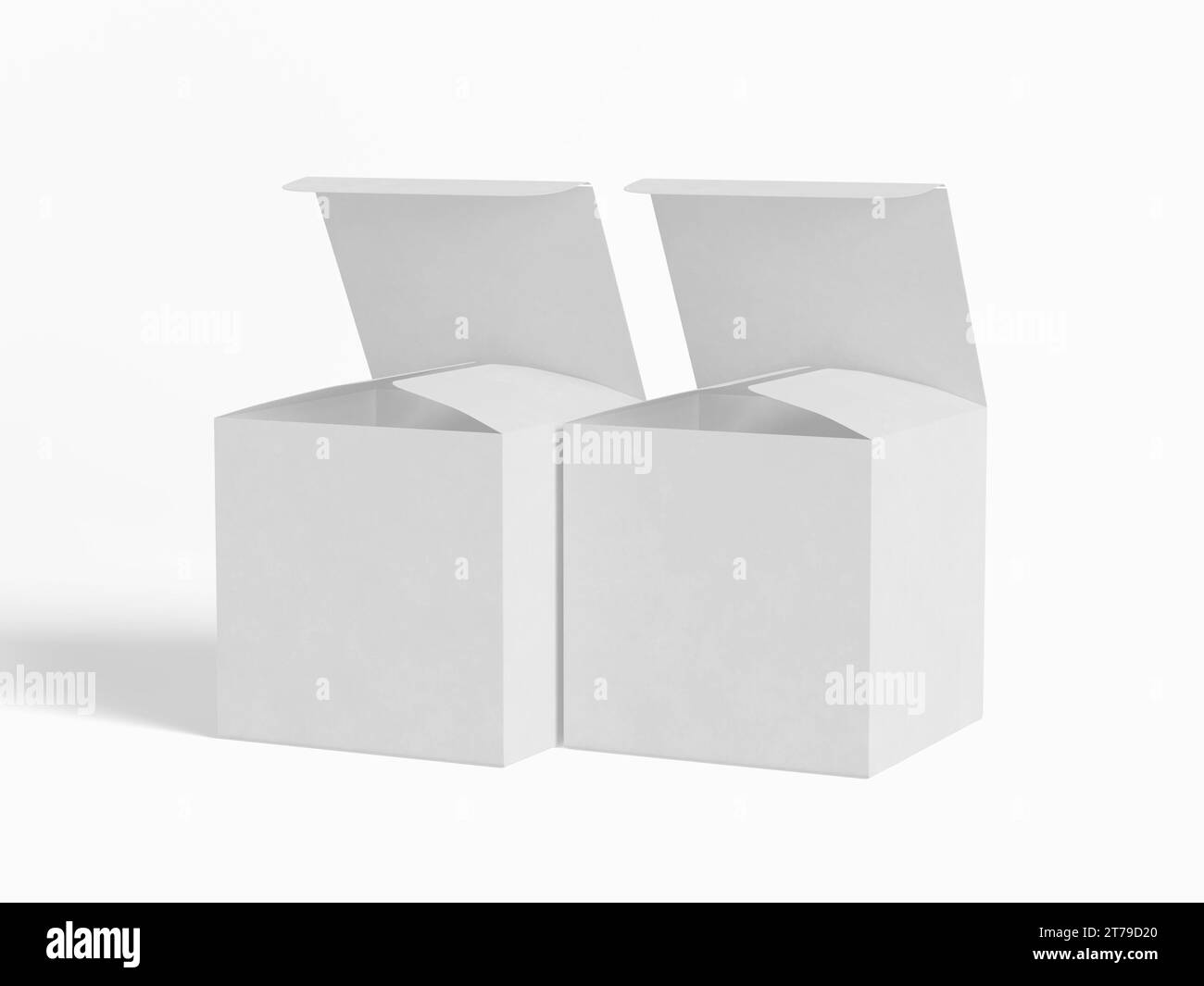 Square box packaging white background cardboard paper with realistic ...