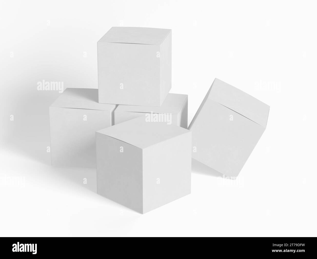 Square box packaging white background cardboard paper with realistic ...