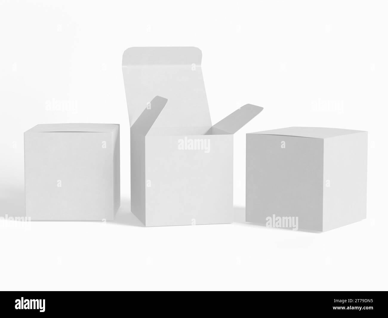 Square box packaging white background cardboard paper with realistic ...