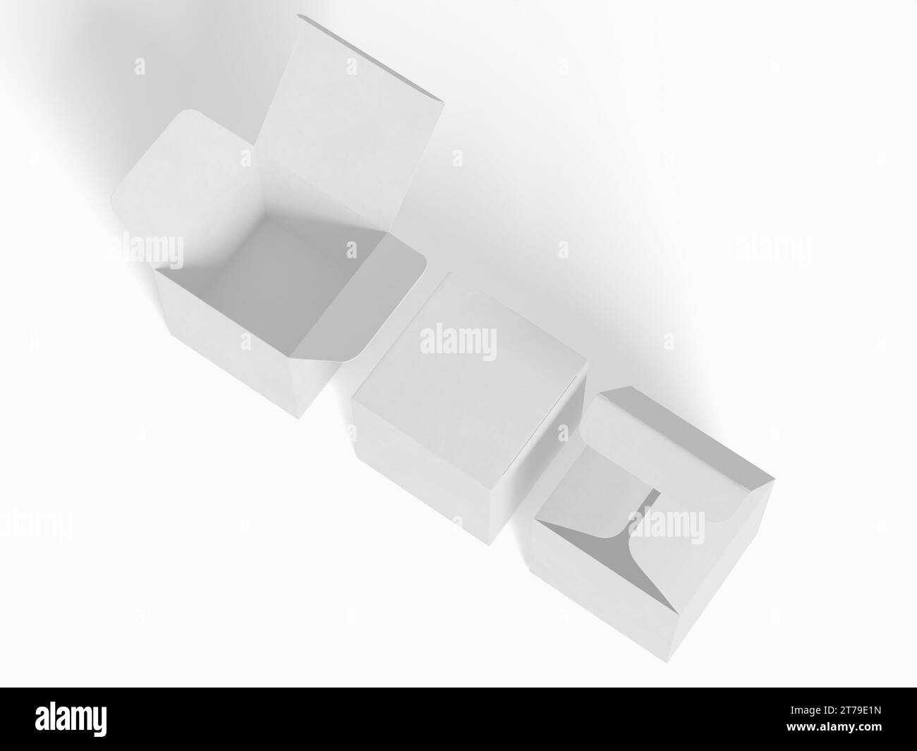 Square box packaging white background cardboard paper with realistic ...