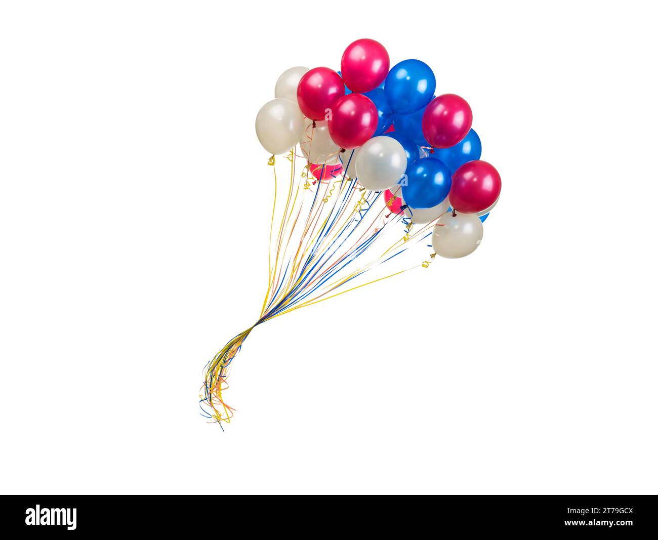 flying  balloons isolated on white background Stock Photo