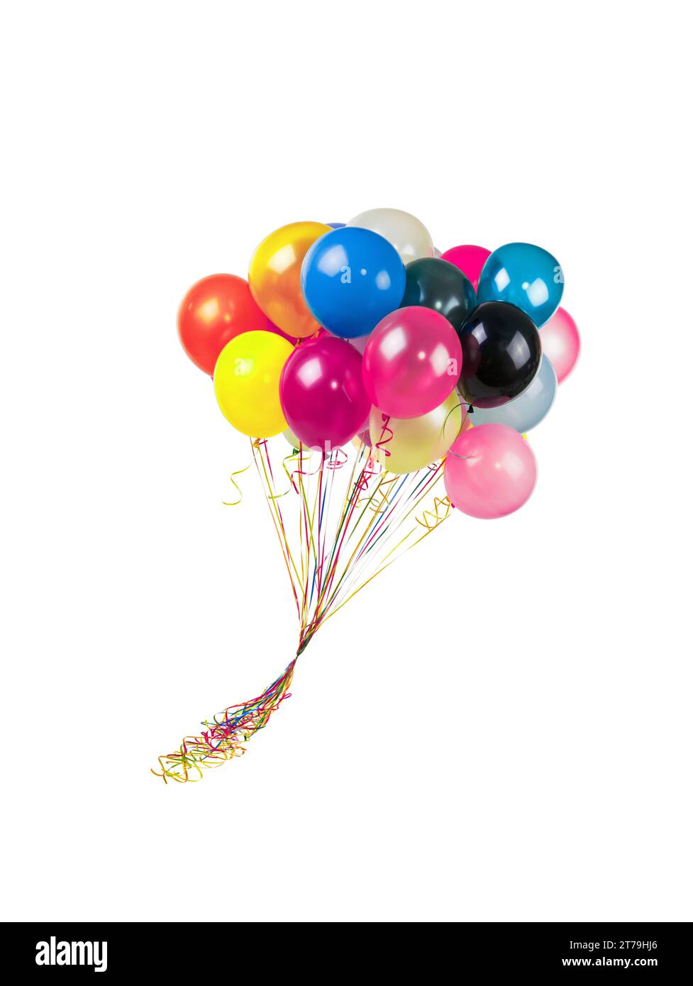 flying  balloons isolated on white background Stock Photo